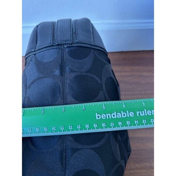 Y2K Coach Signature Snake Embossed/Canvas Shoulder Bag SilverHardware 16408 Read - Picture 9 of 16